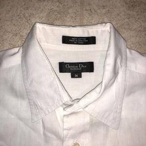 Vtg White Dior Shirt Sz M
